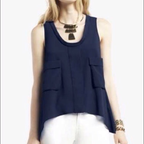 BCBGMaxAzria 100% Silk Top in Navy - XS - Picture 5 of 5